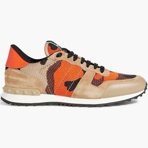 Valentino Men's Sneakers - Orange and Tan Camouflage